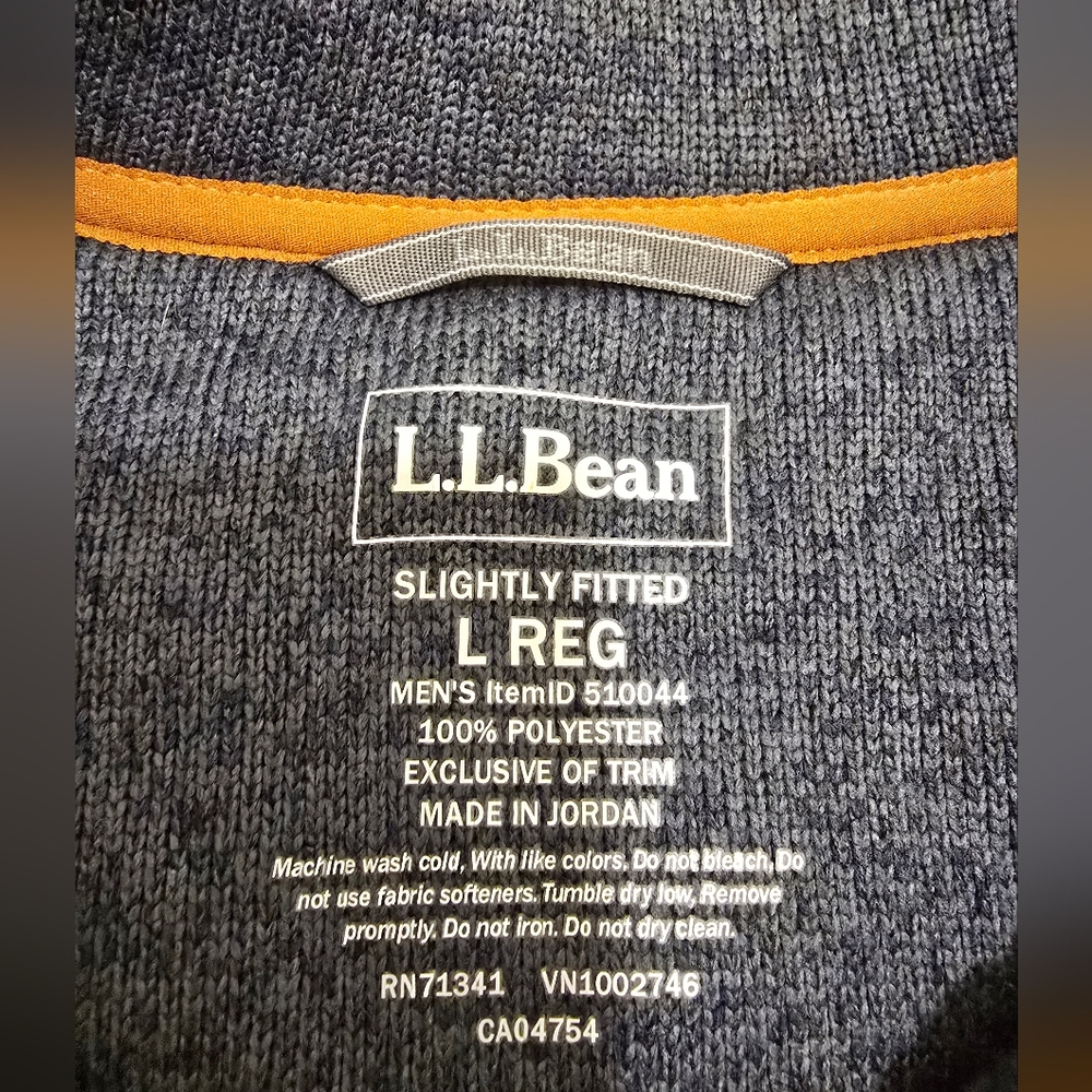 L.L.Bean Sweater Fleece Pullover Colorblock Mens Large Regular EUC - Picture 4 of 9
